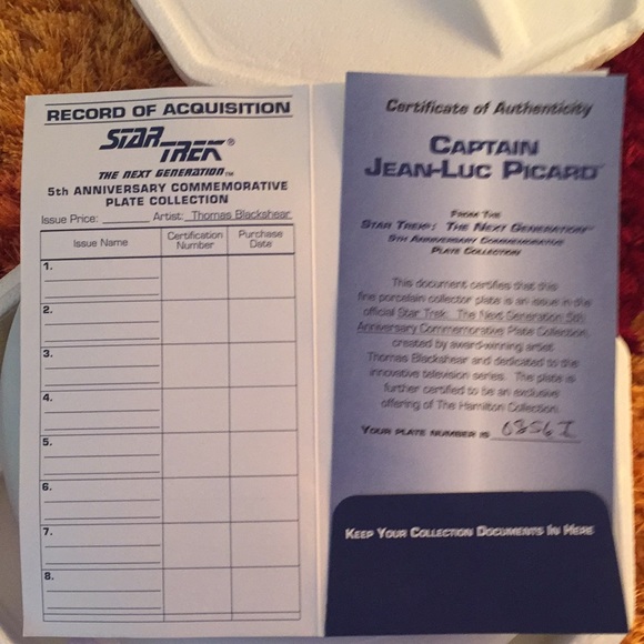 VINTAGE Captain Jean-Luc Picard Star Trek The Next Generation Collectible Plate - Picture 7 of 10